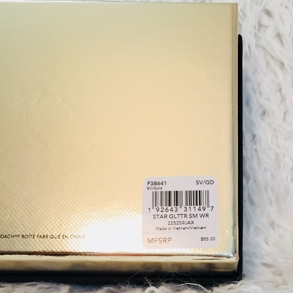 Coach F38641 Gold Boxed Star Glitter Wristlet - Picture 6 of 8